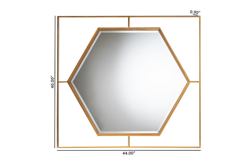 Caelia Modern Antique Goldleaf Metal Accent Wall Mirror Baxton