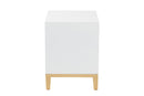 Belenus Modern White and Gold Metal 2-Drawer End Table Baxton
