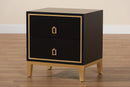 Belenus Modern Black and Gold Metal 2-Drawer End Table Baxton