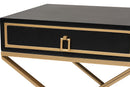 Ellery Modern Black and Gold Metal 1-Drawer End Table Baxton
