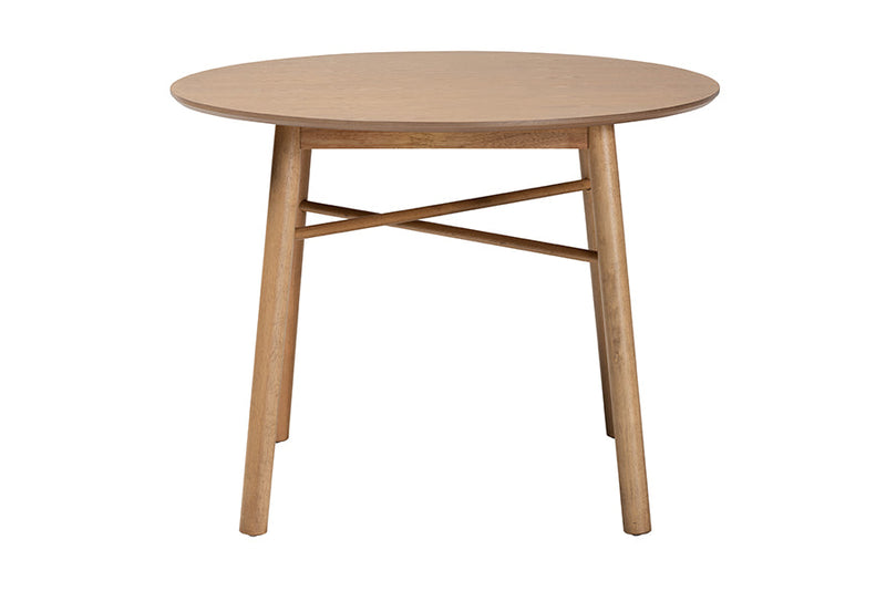 Talli French Oak Brown Finished Rubberwood Dining Table Baxton