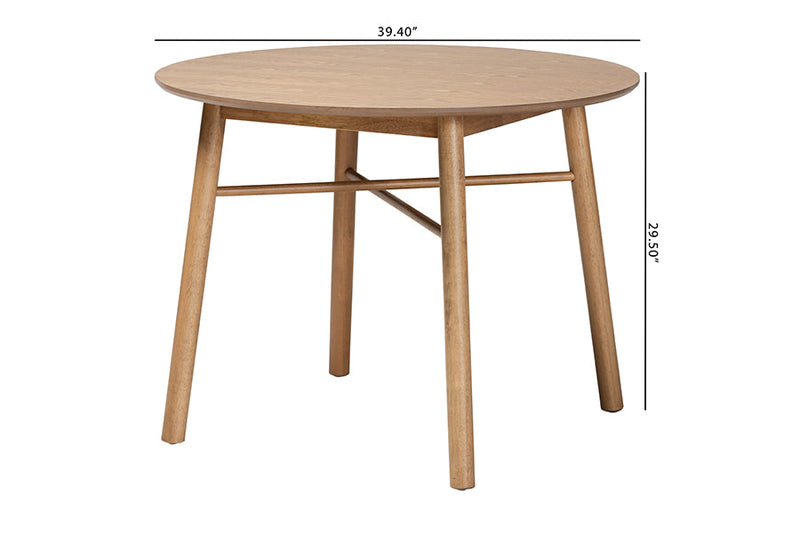 Talli French Oak Brown Finished Rubberwood Dining Table Baxton