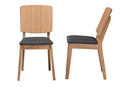 Talli Dark Gray Fabric Oak Brown Finished Rubberwood 2Pc Dining Chair Set Baxton