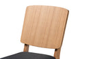 Talli Dark Gray Fabric Oak Brown Finished Rubberwood 2Pc Dining Chair Set Baxton
