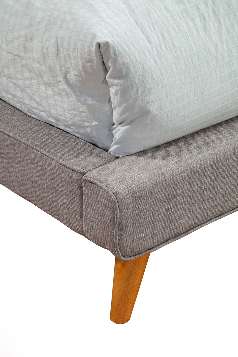 Lyra Queen Upholstered Platform Bed, Dark Grey Alpine