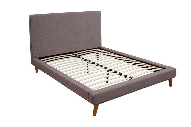 Lyra Queen Upholstered Platform Bed, Dark Grey