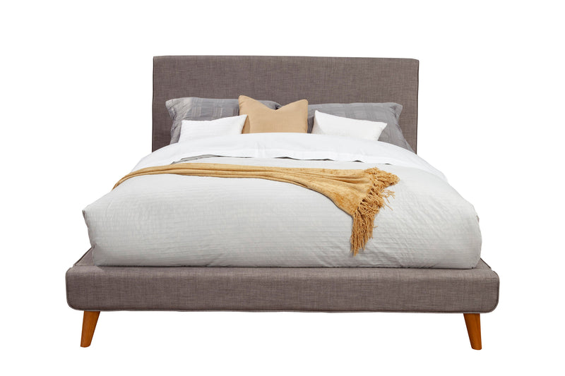 Lyra Queen Upholstered Platform Bed, Dark Grey Alpine