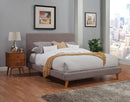Lyra California King Upholstered Platform Bed, Dark Grey Alpine