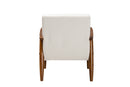 Hanley Cream Boucle Fabric and Walnut Brown Armchair Baxton