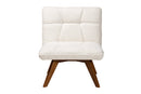 Levon Japandi Cream Boucle Fabric and Walnut Brown Accent Chair Baxton