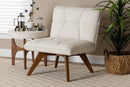 Levon Japandi Cream Boucle Fabric and Walnut Brown Accent Chair Baxton
