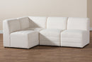 Linn Modern White Boucle Fabric 4Pc Modular Sectional Sofa Baxton