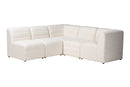 Linn Modern White Boucle Fabric 5-Piece Modular Sectional Sofa Baxton