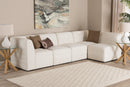 Linn Modern White Boucle Fabric 5-Piece Modular Sectional Sofa Baxton