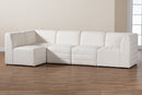 Linn Modern White Boucle Fabric 5-Piece Modular Sectional Sofa Baxton