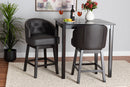 Olson Dark Brown Faux Leather Espresso Brown 2Pc Swivel Counter Stool Set Baxton