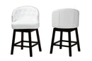 Olson White Faux Leather and Espresso Brown 2Pc Swivel Counter Stool Set Baxton