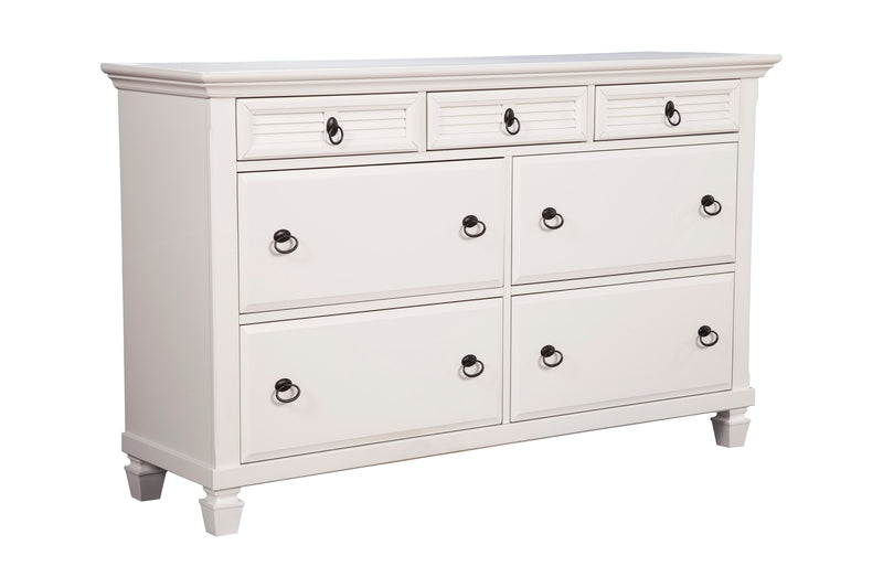 Prairie 7 Drawer Dresser, White