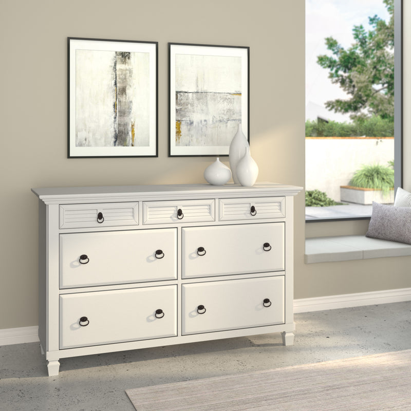 Prairie 7 Drawer Dresser, White