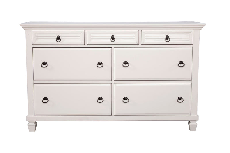 Prairie 7 Drawer Dresser, White