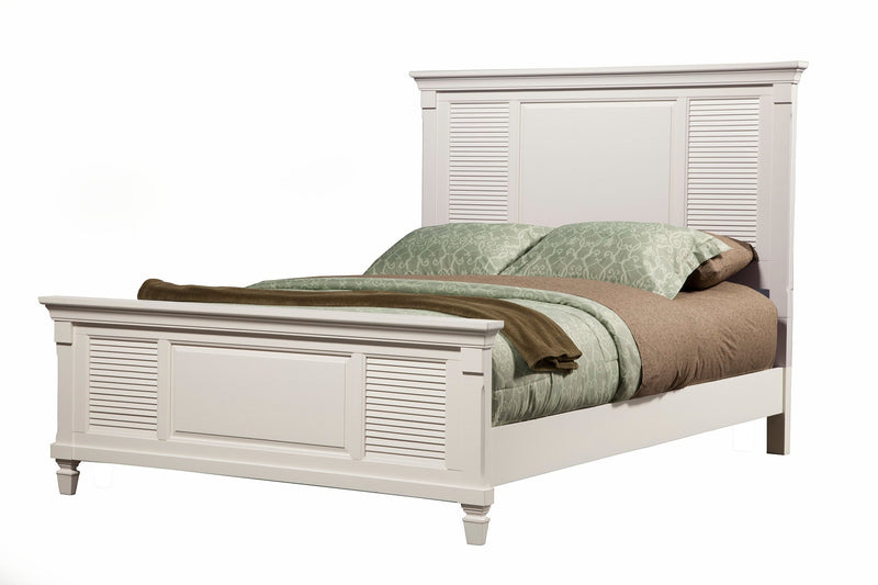 Prairie Eastern King Shutter Panel Bed, White Alpine