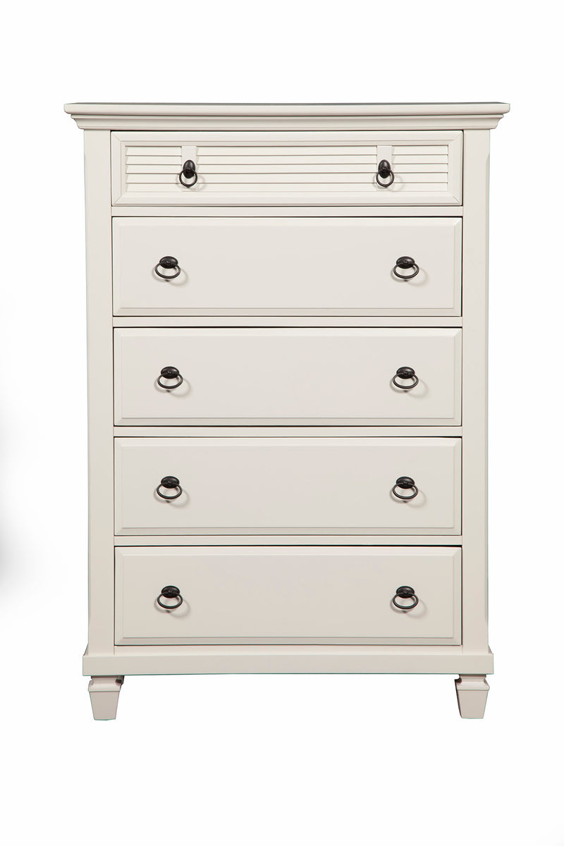 Prairie 5 Drawer Chest, White