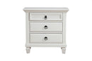 Prairie 3 Drawer Nightstand, White Alpine