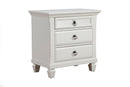 Prairie 3 Drawer Nightstand, White Alpine