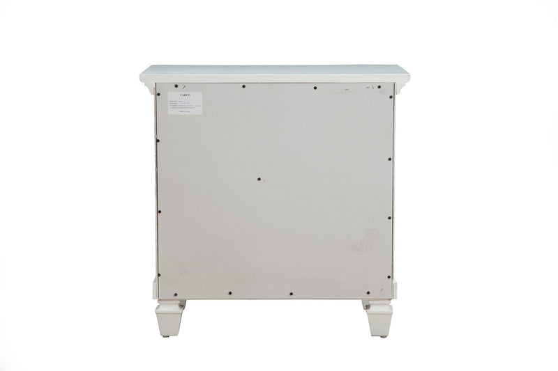 Prairie 3 Drawer Nightstand, White Alpine