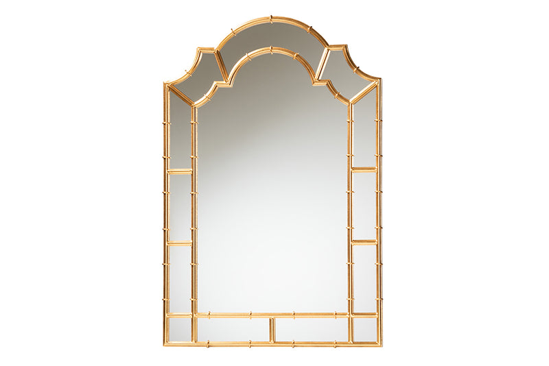 Didrika Modern Glam and Luxe Antique Goldleaf Metal Accent Wall Mirror