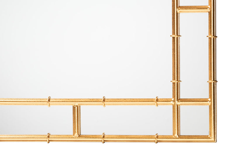 Didrika Modern Antique Goldleaf Metal Accent Wall Mirror Baxton