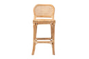 Cardiff Natural Brown Rattan Bar Stool Baxton