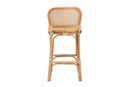 Cardiff Natural Brown Rattan Bar Stool Baxton