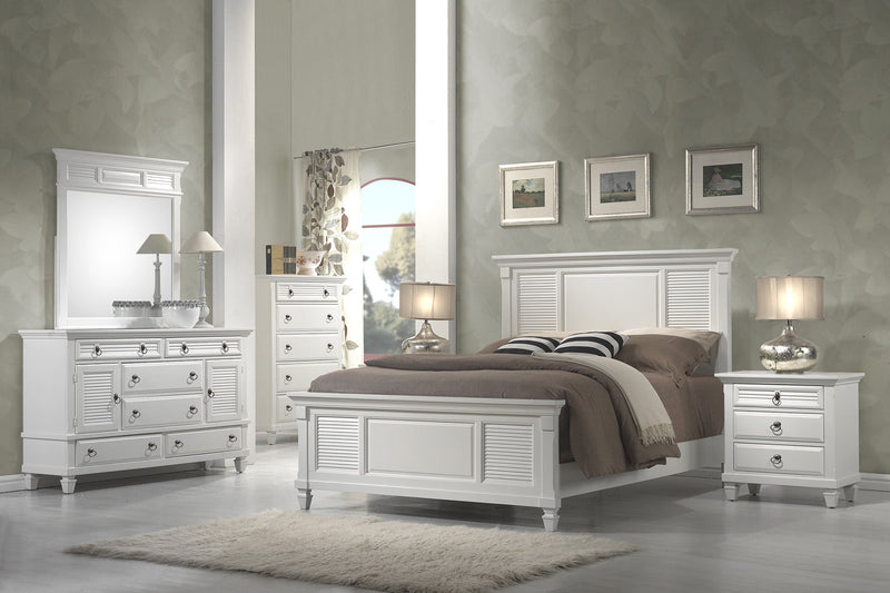 Prairie 6 Drawer Dresser w/2 Cabinets, White Alpine