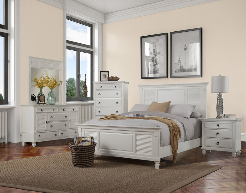 Prairie 3 Drawer Nightstand, White Alpine