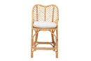 Barbara Natural Brown Rattan Counter Stool Baxton