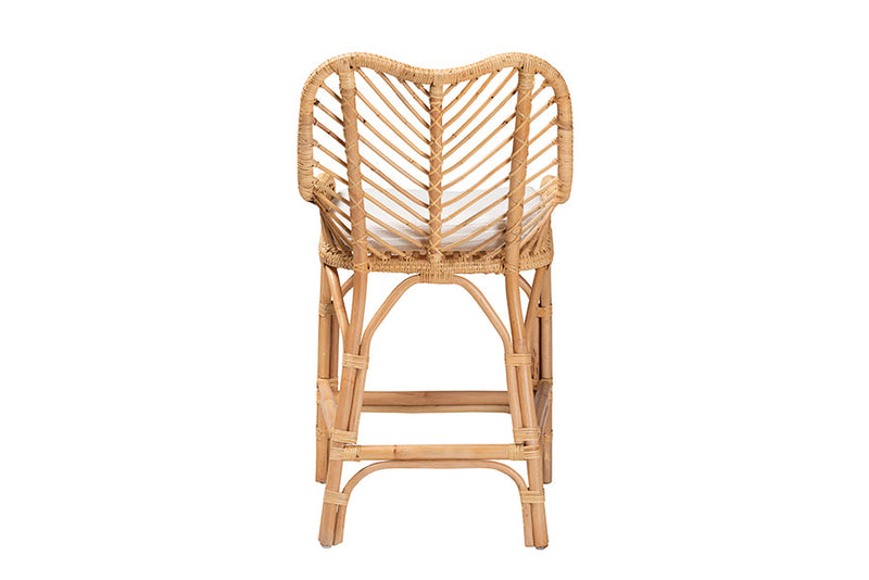 Barbara Natural Brown Rattan Counter Stool Baxton