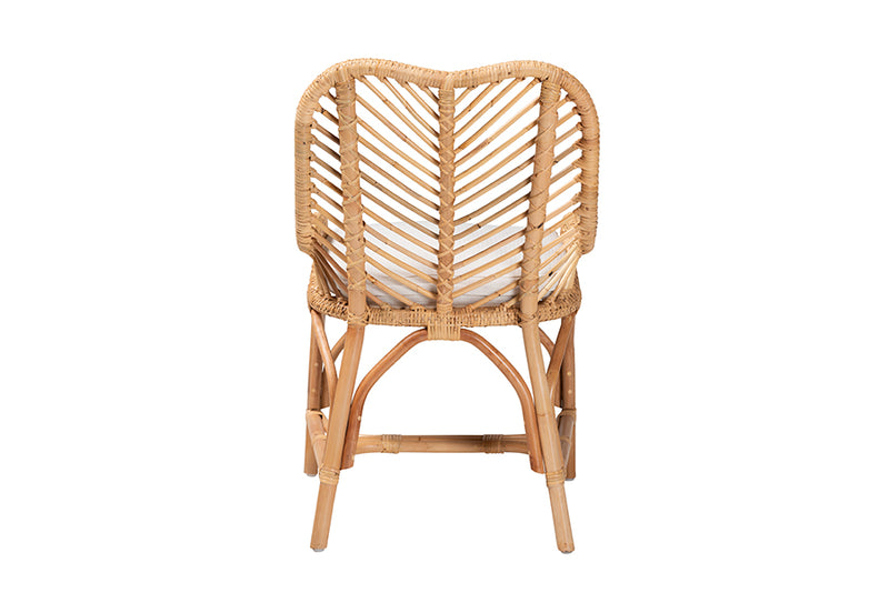 Barbara Modern Bohemian Natural Brown Rattan Dining Chair