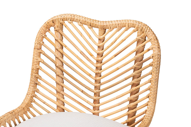 Barbara Natural Brown Rattan Dining Chair Baxton
