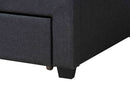 Alba Charcoal Gray Fabric and Dark Brown Full Size 3-Drawer Storage Platform Bed Baxton