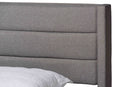 Alba Light Gray Fabric and Dark Brown Queen Size 3-Drawer Storage Platform Bed Baxton