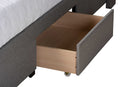 Alba Light Gray Fabric and Dark Brown Queen Size 3-Drawer Storage Platform Bed Baxton
