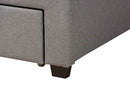 Alba Light Gray Fabric and Dark Brown Queen Size 3-Drawer Storage Platform Bed Baxton