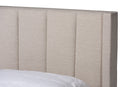 Dennehy Beige Fabric Queen Size 3-Drawer Storage Platform Bed Baxton