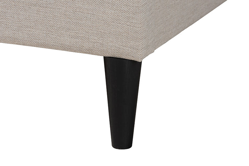 Iris Beige Fabric Upholstered Queen Size Platform Bed Baxton