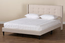 Iris Beige Fabric Upholstered Queen Size Platform Bed Baxton