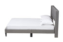 Iris Gray Fabric Upholstered Full Size Platform Bed Baxton