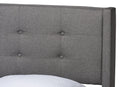 Iris Gray Fabric Upholstered Full Size Platform Bed Baxton