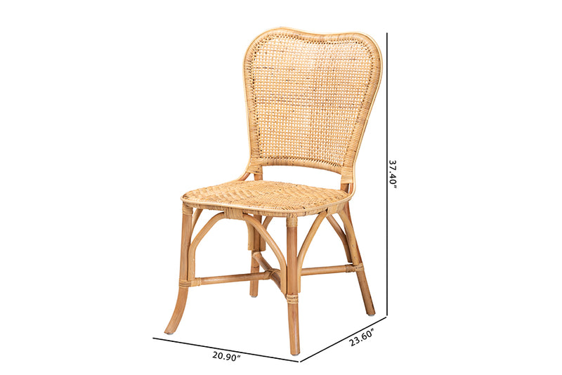 Nefeli Modern Bohemian Natural Rattan Dining Chair