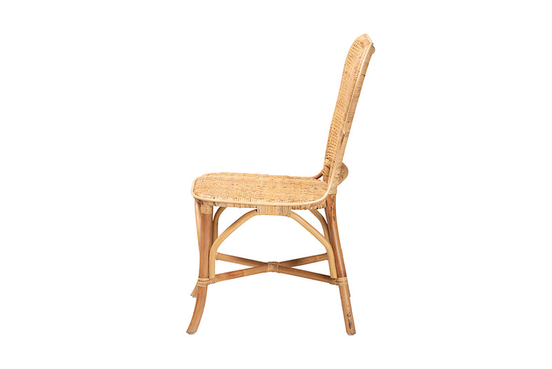 Nefeli Modern Bohemian Natural Rattan Dining Chair